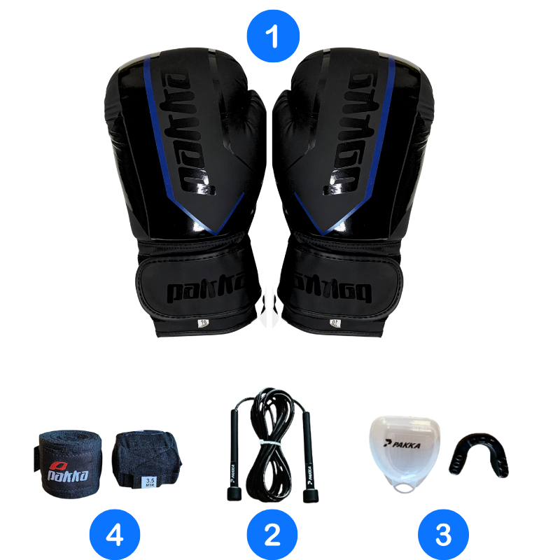 Pack De Boxing Pakka Noir Et Bleu